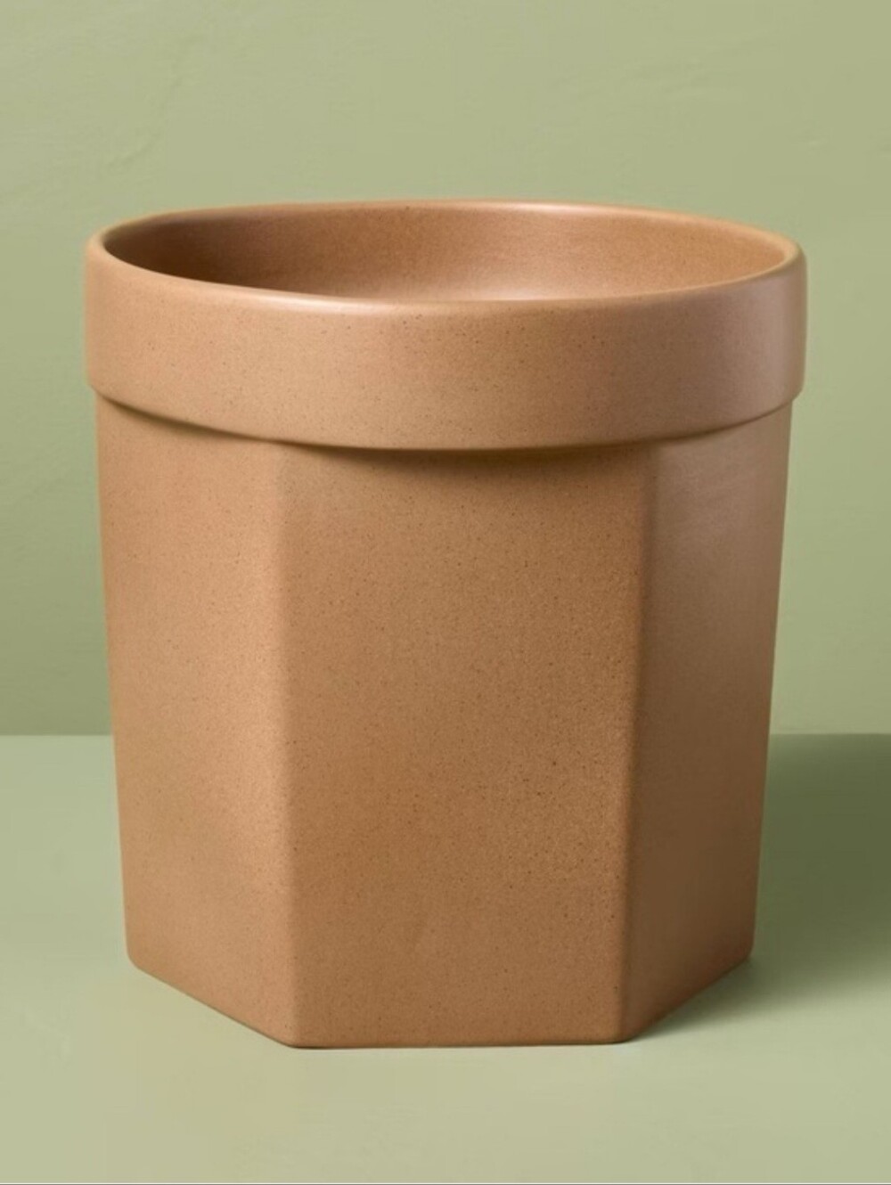 9" Carved Ceramic Planter Pot Macadamia Tan - Hearth & Hand™ with Magnolia